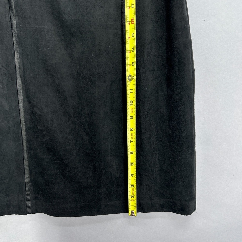 J McLaughlin Dress Medium Black Sheath Faux Suede Dominique Sleeveless‎ Stretch - Picture 7 of 12